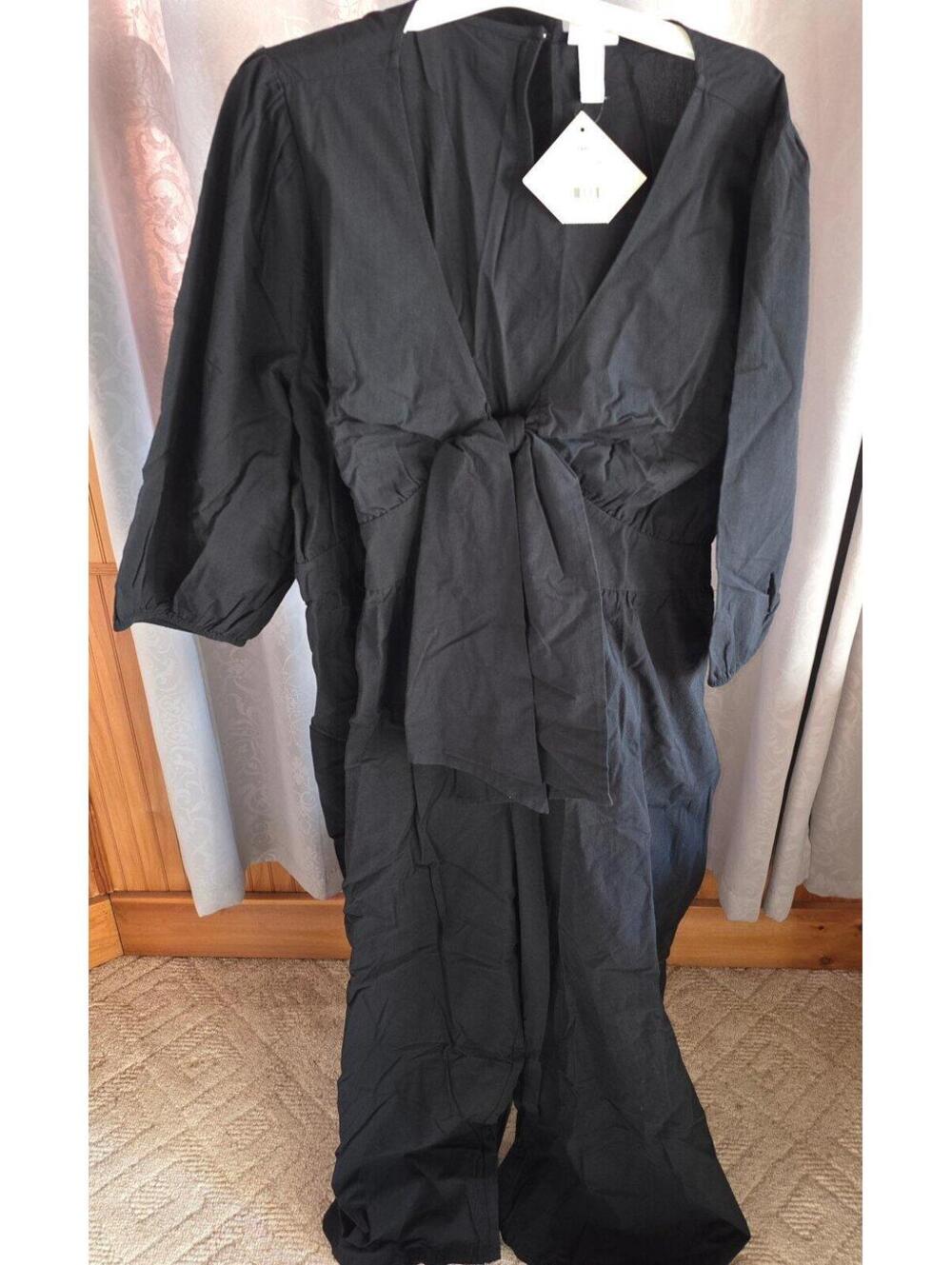 Women's Ava & Viv Flutter Elbow Sleeve Tie-Front Jumpsuit -Size X - BNWT